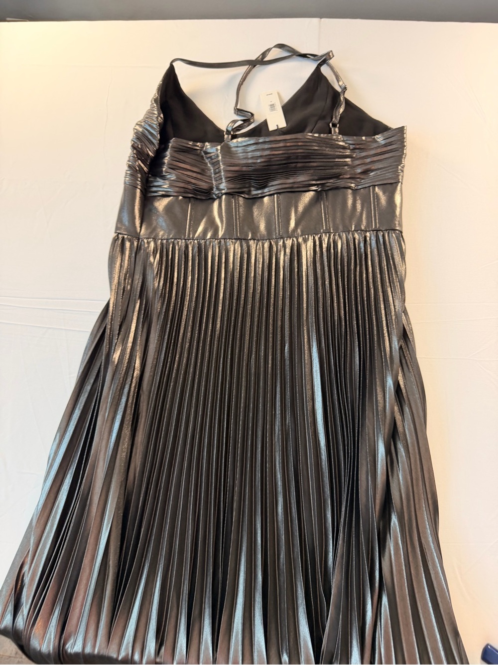 Banana Republic Odetta Metallic Pleated Maxi Dress - Gunmetal NWT - Picture 8 of 14